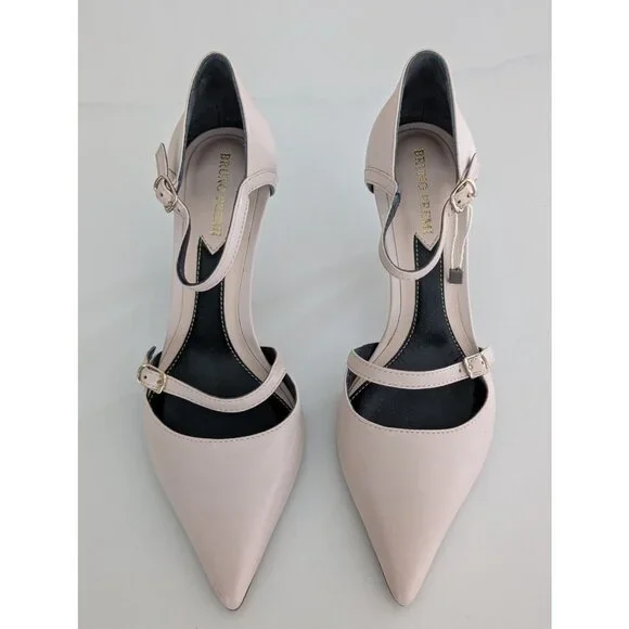 Bruno Premi Nappa Leather Heels Nude Italian Designer Dress Shoes - Picture 2 of 10